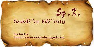Szakács Károly névjegykártya