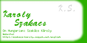 karoly szakacs business card
