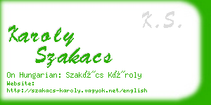 karoly szakacs business card